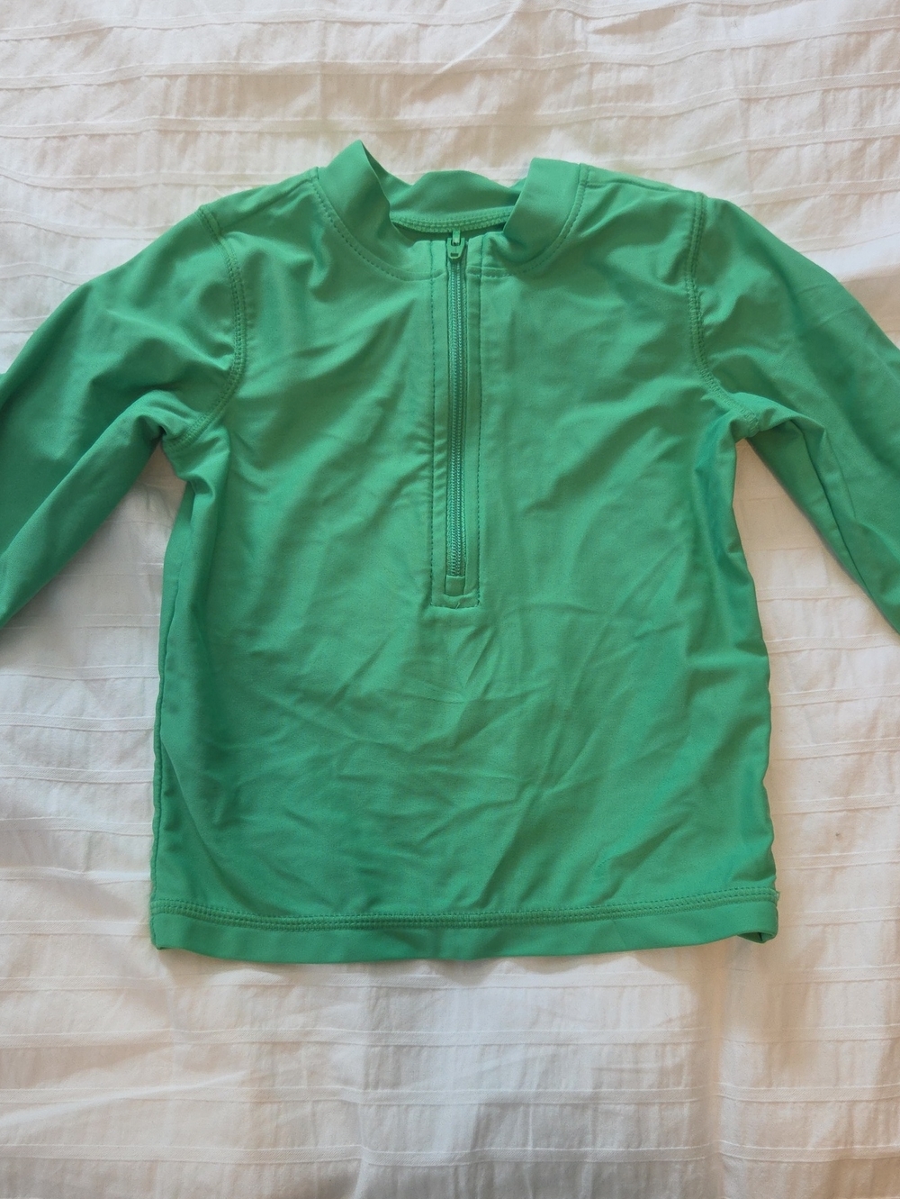 Primary Kelly Green Long-Sleeve Zip Rash Guard 6-12 Months